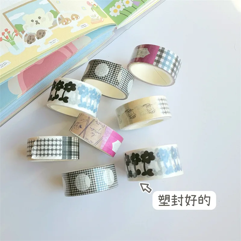 Ins Korean Cute Flower Decoration Adhesive Tape Handbook DIY Scrapbooking Journal Collage Material Stickers Gift 4