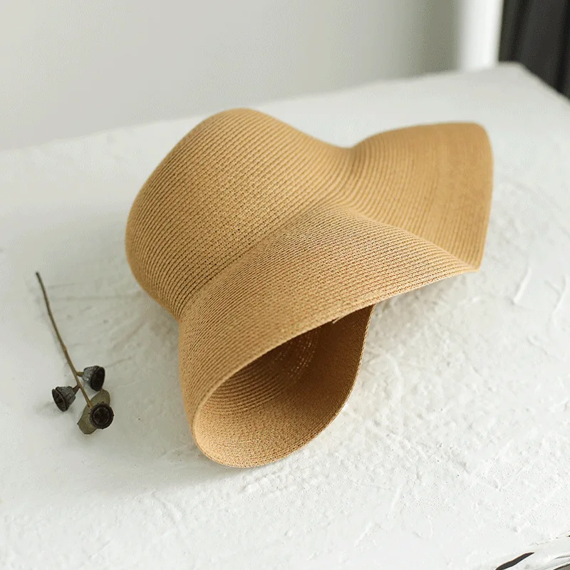 Straw Hat Women Summer Big Brim Travel Sunscreen Hepburn Wind Visor Holiday Beach Hat Foldable Versatile Hat Women 4