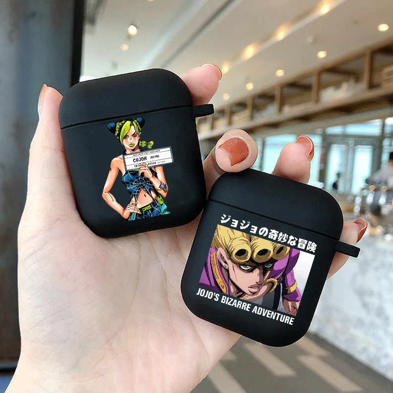 Hot Jojo Bizarre Adventure Jojo Anime Custodia Morbida In Silicone Tpu Per Airpods Pro 1 2 3 Custodia Per Auricolari Bluetooth Wireless Nera
