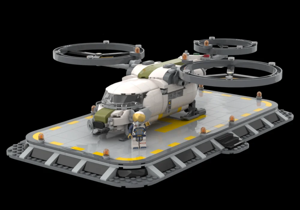 321Pcs Moc Cormorant 랜딩 패드 모델 빌딩 블록 성인을위한 DIY 기술 맞춤형 퍼즐 선물 어린이 크리스마스 생일 장난감 슈트