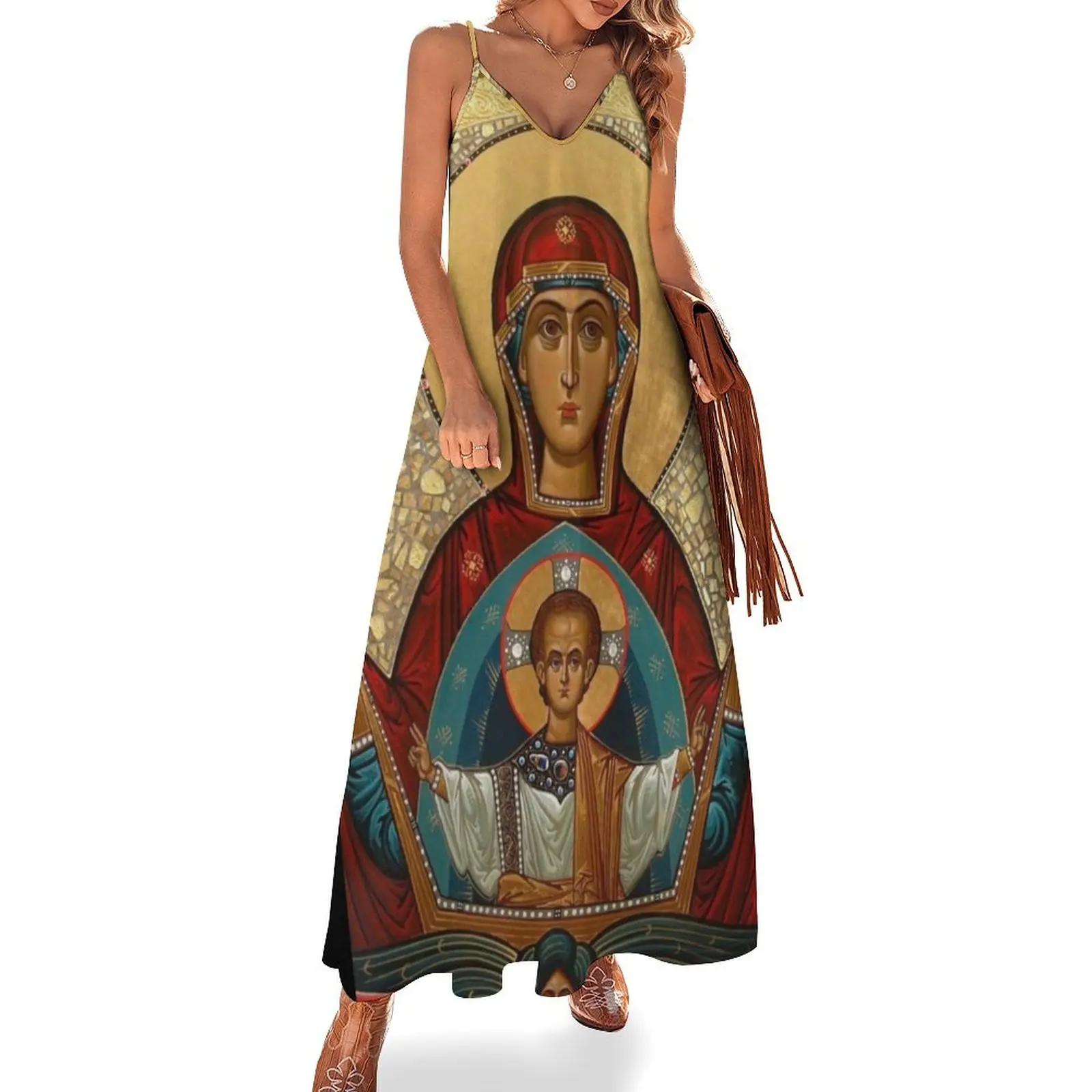

Virgin Mary, Our lady, Jesus Sleeveless Dress Dress women Women long dress prom 2024