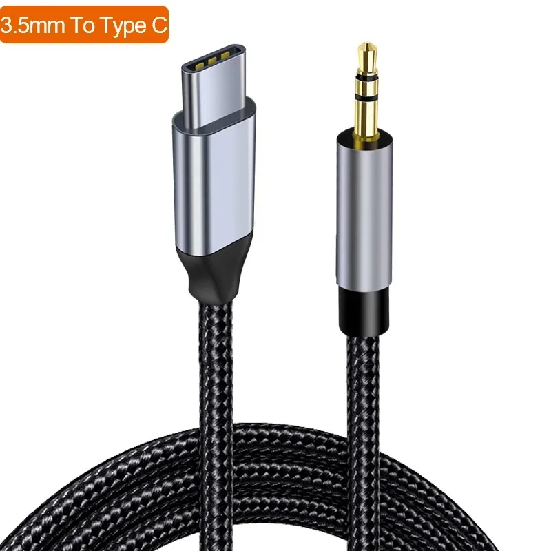 כבל אודיו AUX סוג-C USB C ל-Jack 3.5mm כבל AUX לרמקול רכב אוזניות מתאם לסמסונג שיאומי הואווי ממיר סוג-C