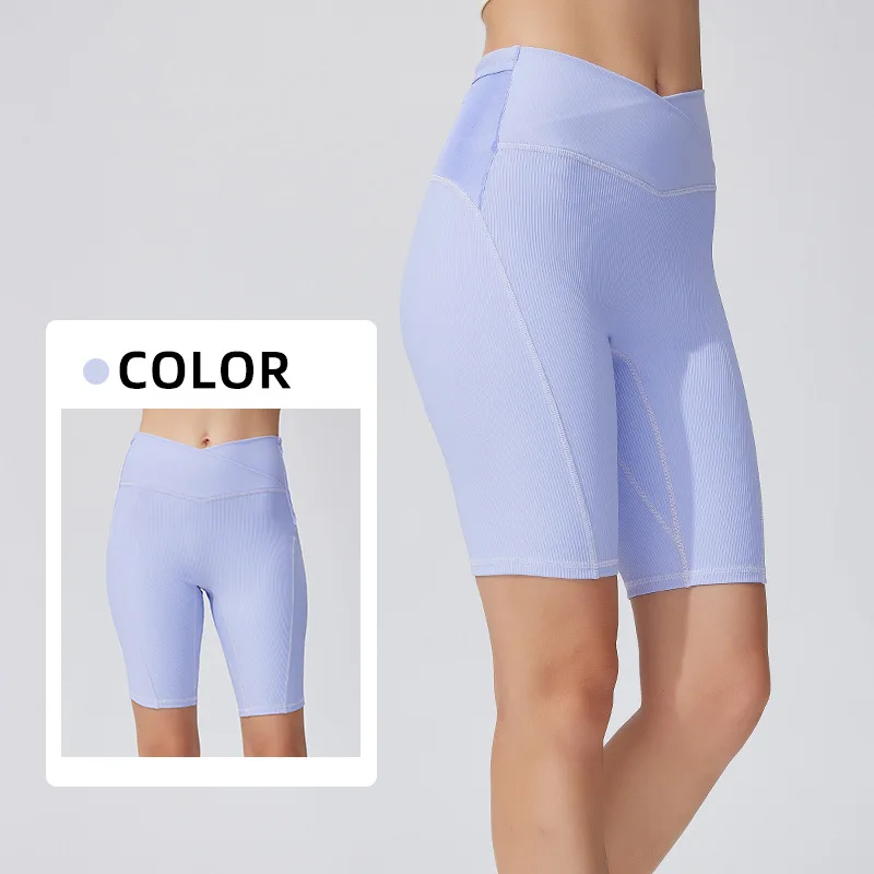 (S-XL)Women High Waist Compression Yoga Shorts Quick Dry Tights with Mesh Back Multi-Pocket Running Fitness Bottoms 80% Nylon