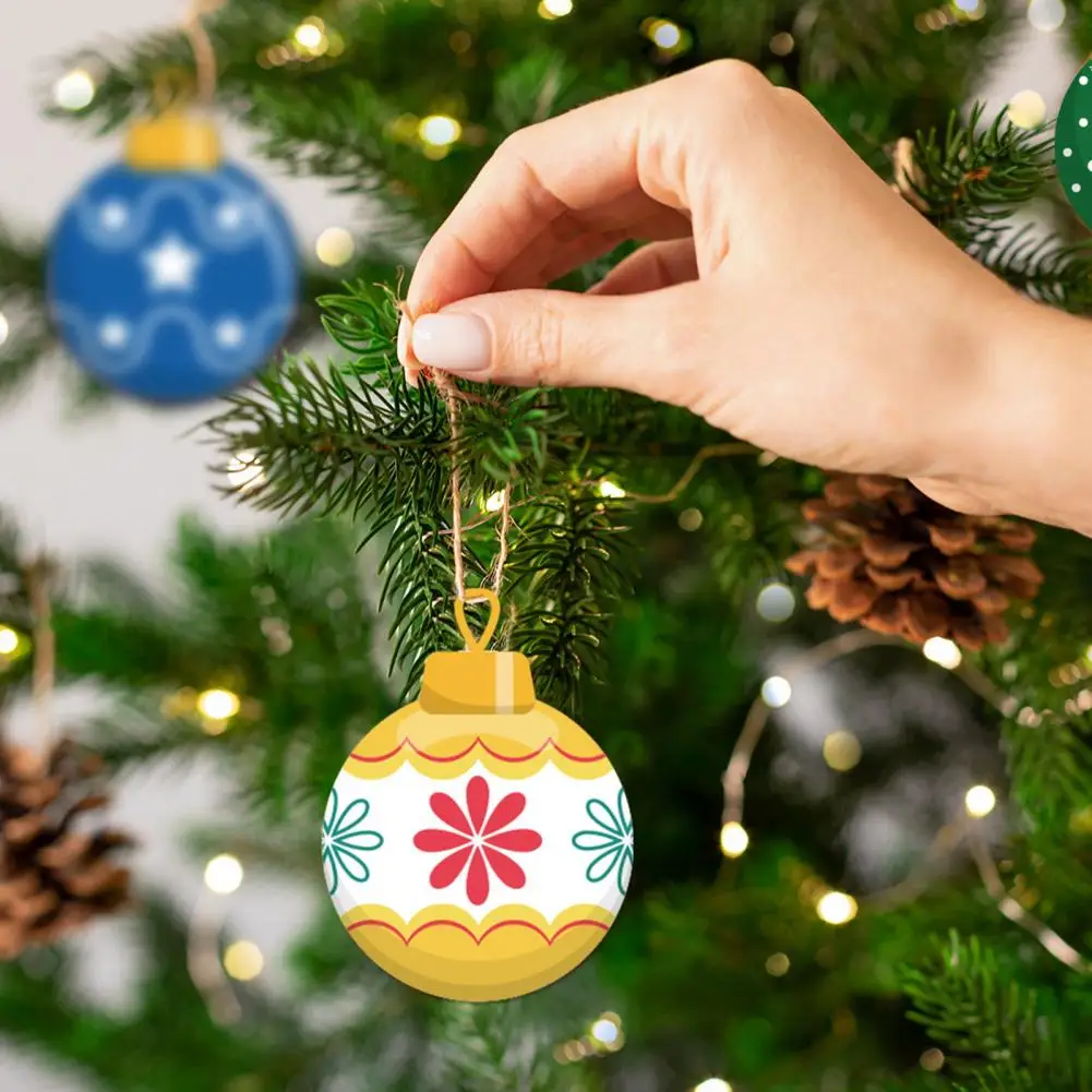 

Christmas Ornaments Decorative Holiday Ornaments Christmas Ball Pendants with Cartoon Prints Festive Diy Ornaments for Holiday