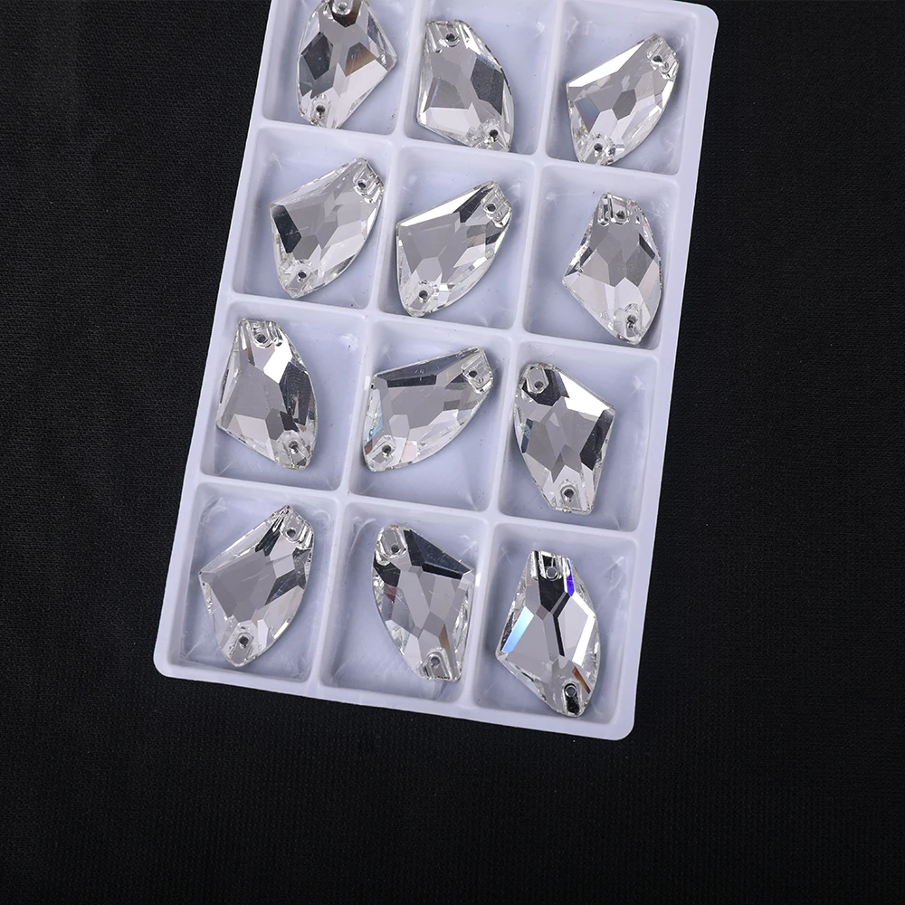 VC K9 hochwertige AB-Strass-Axt-Fase zum Aufnähen, flache Rückseite, Glaskristalle für Kleidung, Hochzeitskleider, alles für Dekoration, DIY – Detail 3