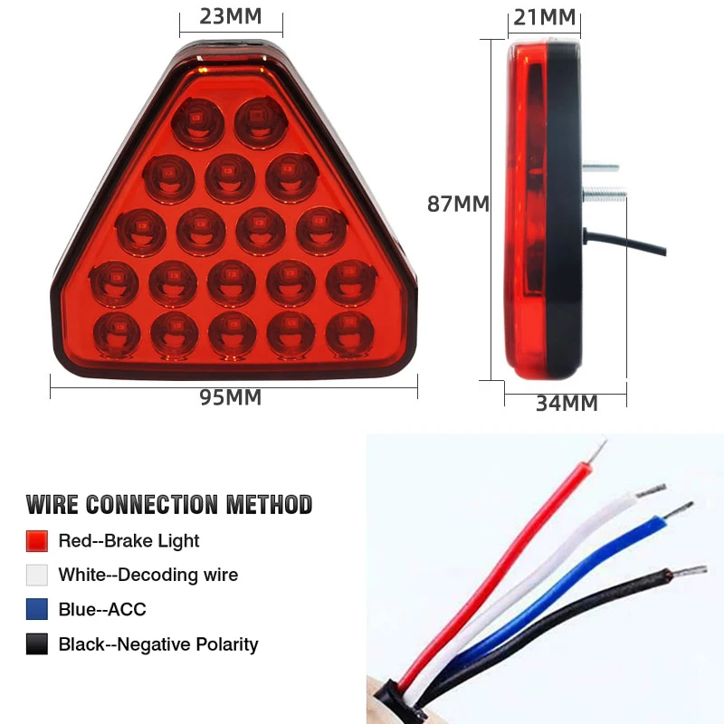 Flash F1 Triangle Style Light Car Pilot Stop Safety Lights Sporty Rear Third Brake Light Auto Tail Warning Brake Signal Lamp 12V