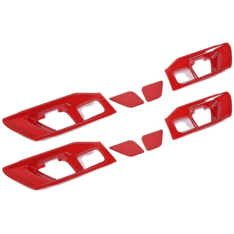 

Крышка чаши внутренней дверной ручки автомобиля, декоративная рамка ABS для 2018 2019 2020 Dodge Ram 2021, аксессуары, красный