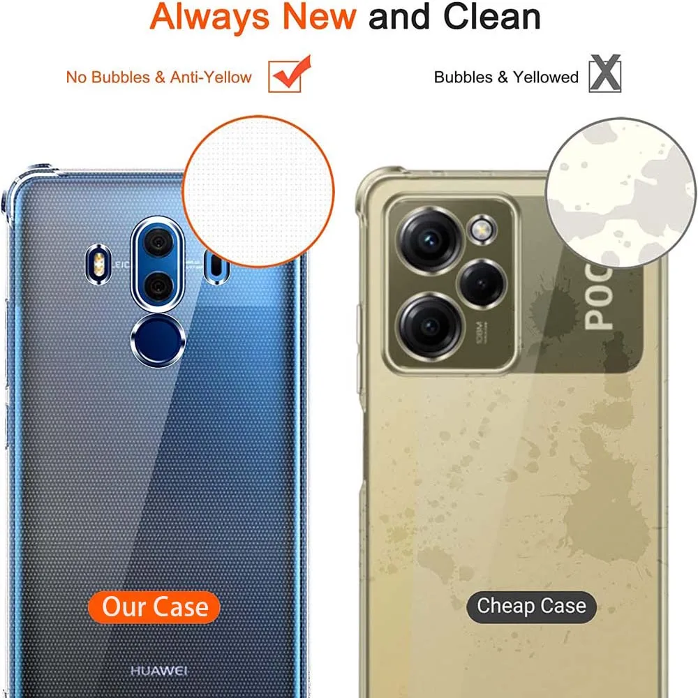 Enhanced Anti-Drop Shockproof Clear Back Case with 1.5MM Thick Air-Bag Protection