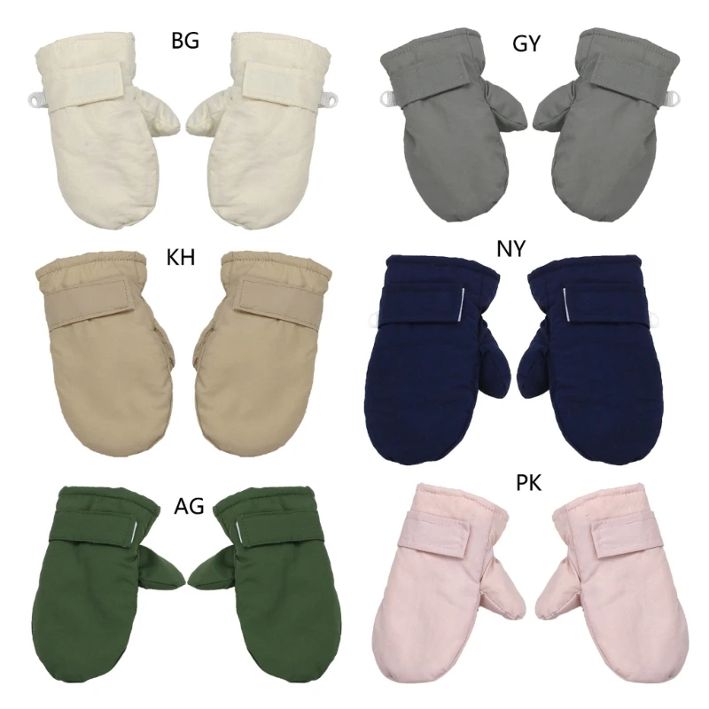 

Winter Gloves Warm Mittens with Fleece Lining Solid Color Gloves Comfortable Hand Wearing for Baby Boys and Girls Gift