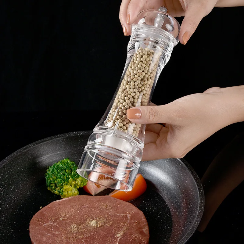 Pepper Grinder Acrylic Salt and Pepper Shakers Adjustable Coarseness by Ceramic Rotor kitchen accessories