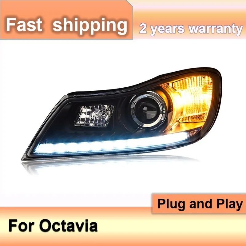 

Car Accessories for Skoda Octavia LED Headlight 2009-2012 Octavia Head Lamp LED DRL Front Bi-Xenon Lens Double Beam HID KIT