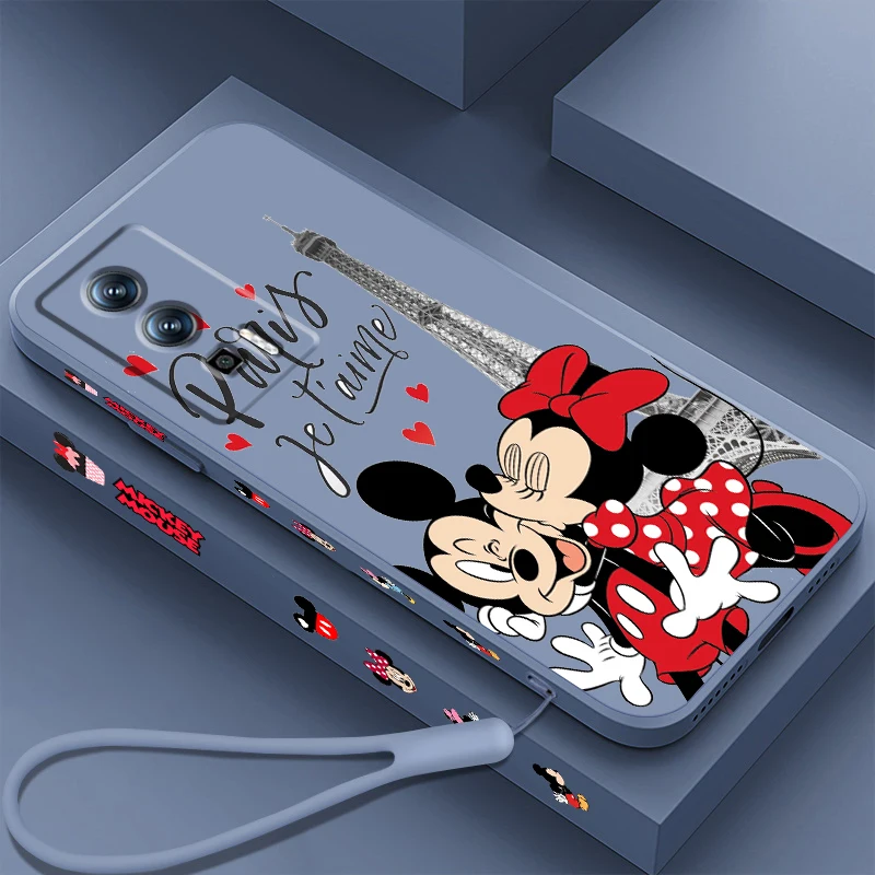 Disney London Minnie Mickey Liquid Corda Sinistra Per Xiaomi Redmi 13C 12 12C K60 A1 K50 11 K40 10C 10 9A 9At 9T 9C 5G Soft