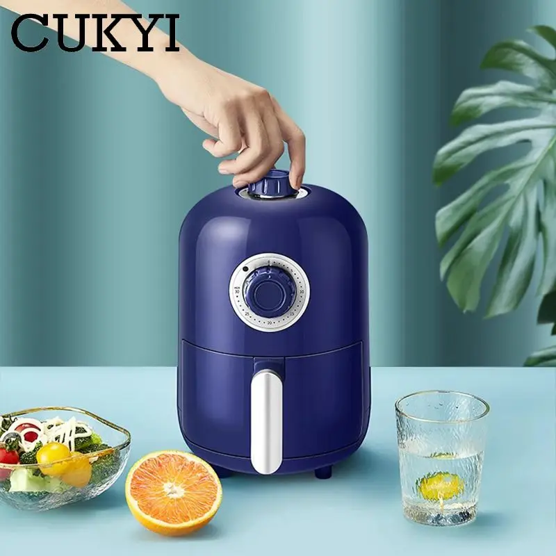 오일 프리 딥 프라이어, 프렌치 프라이, 치킨 프라이어, 시간 및 온도 조절 가능, 무연 미니 베이킹 오븐, 1L 용량