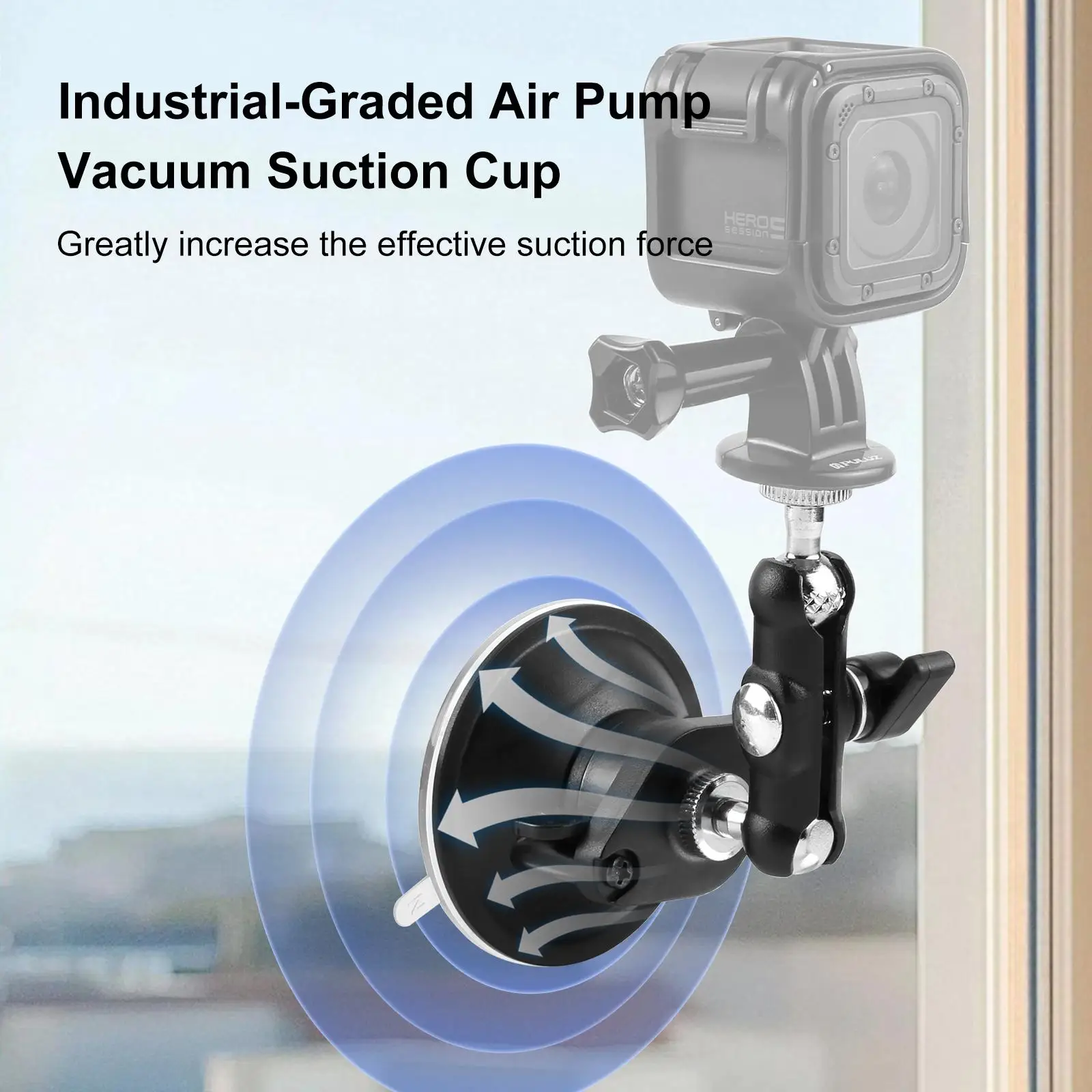 PULUZ Upgraded 1/4 inch Magic Arm Suction Cup Mount