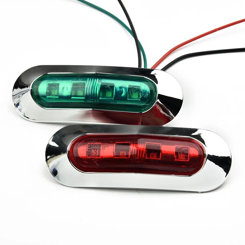 2 Pcs Navigation LED Boat Lights Red Green Boat Navigation Light Deck Waterproof Bow Pontoon Lights 12-24V