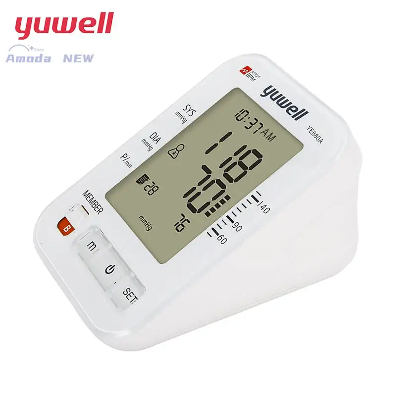 Yuwell Ye-680a Upper Arm Blood Pressure Monitor Portable Digital Lcd Equipment Sphygmomanometer Cuff Blood Pressure Meter &plusmn;4mmhg