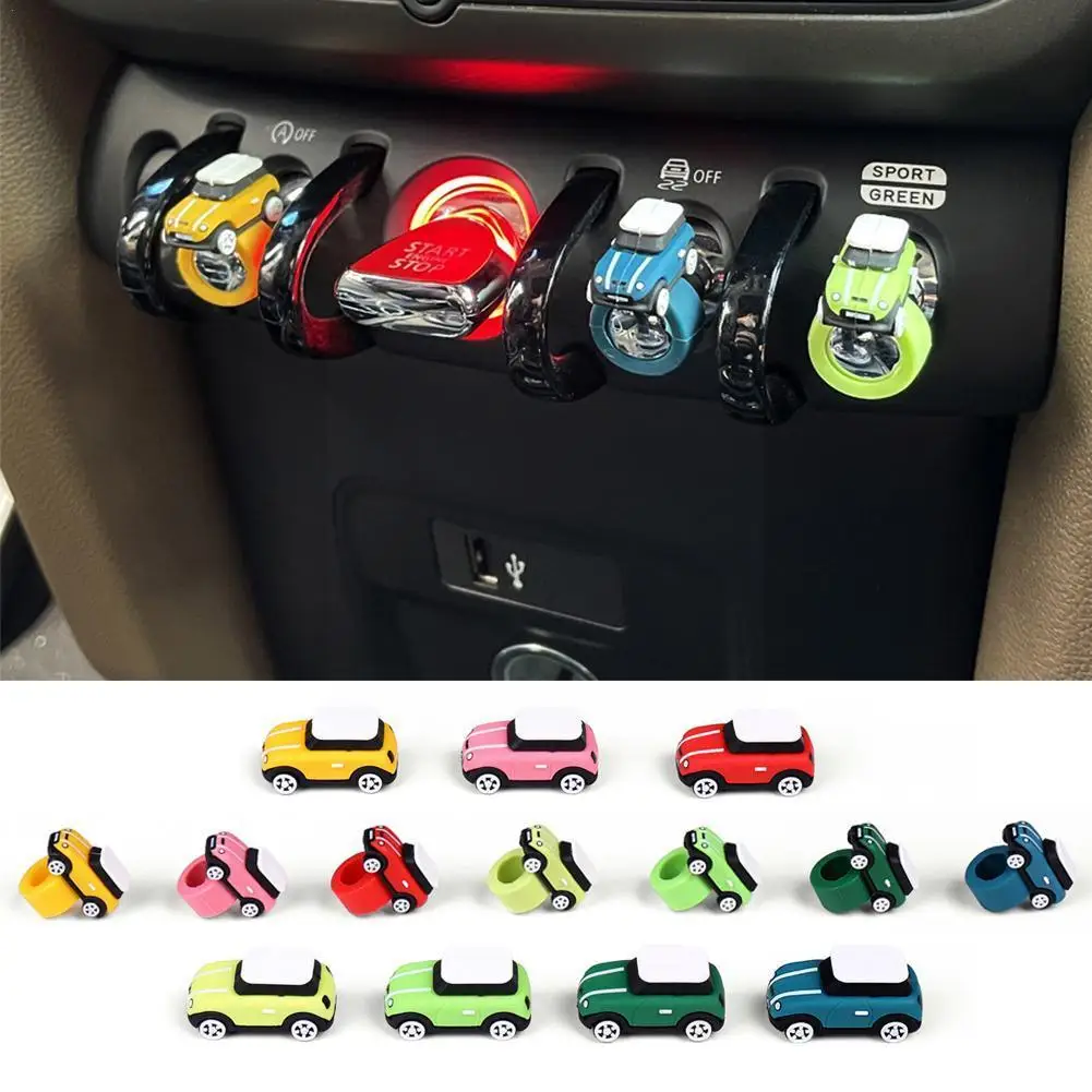 

For BMW MINI Cooper Accessories Silicone Car Model Start Cover Stickers Stop Ornaments Mini Button Cooper Button Sticker U7A5