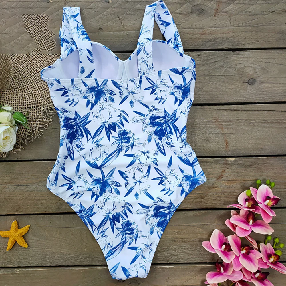 New Sexy Bikini Swimsuit Women's Hard Clad Steel Support Push-up Fashion Print Swimwear Beach Wear Backless Bikini