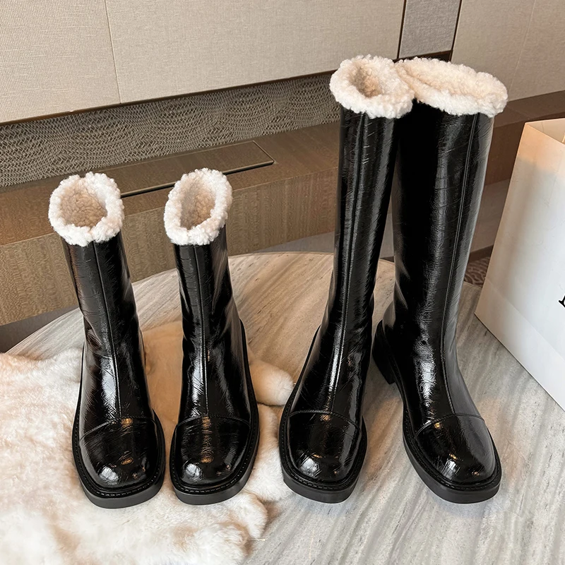 

Heihaian Winter New Boots 2023 Korean Version Of Commuter High Boots Round Head Thick Heel Slim Boots Suitable For Women