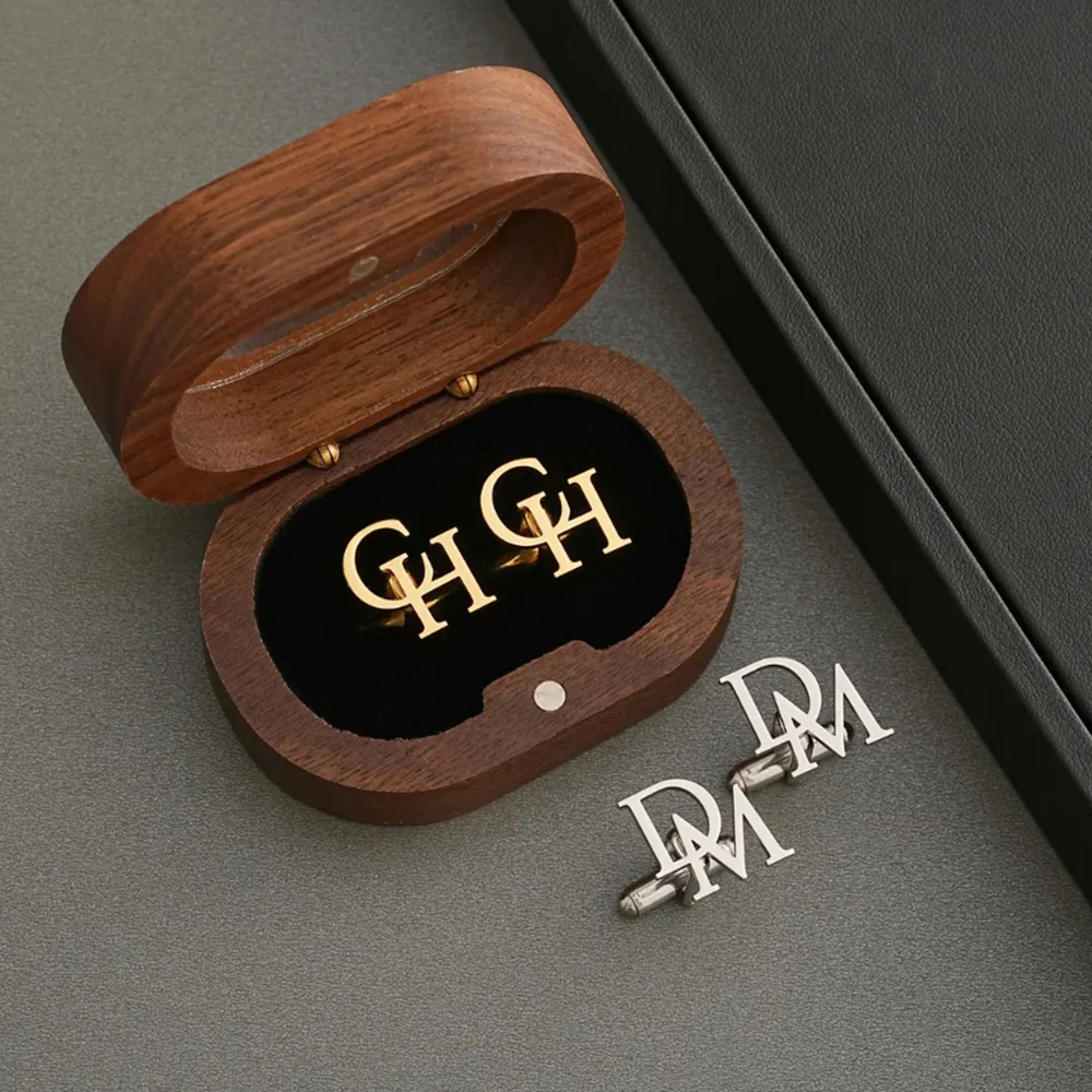 Mens Cufflinks Customized initial cufflinks weddings Prepare wedding gifts him Prepare cufflinks men gifts dad