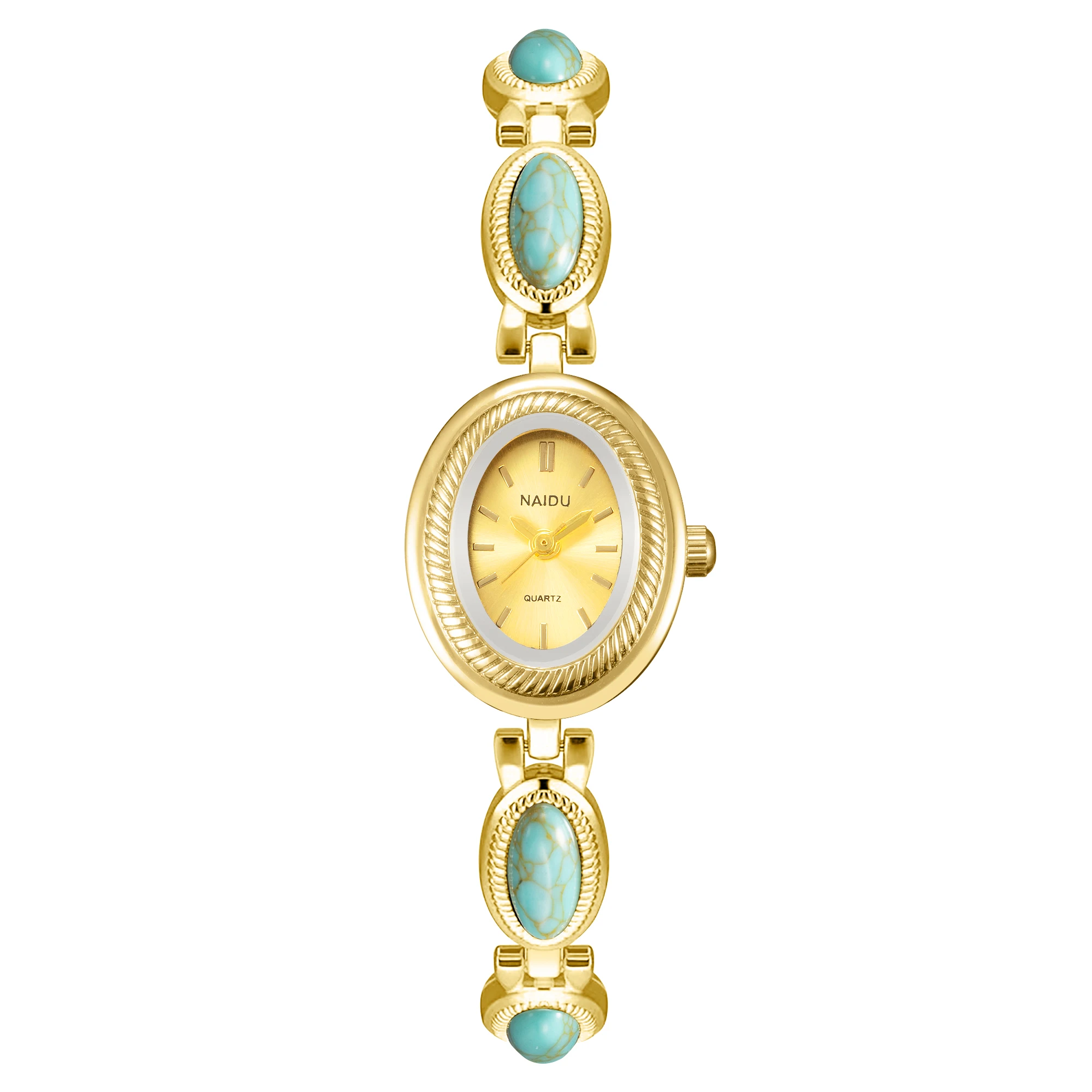 Luxurious Retro Oval Dial Ladies' Quartz Bracelet Watch
