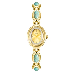 Luxurious Retro Oval Dial Ladies' Quartz Bracelet Watch (Light green)