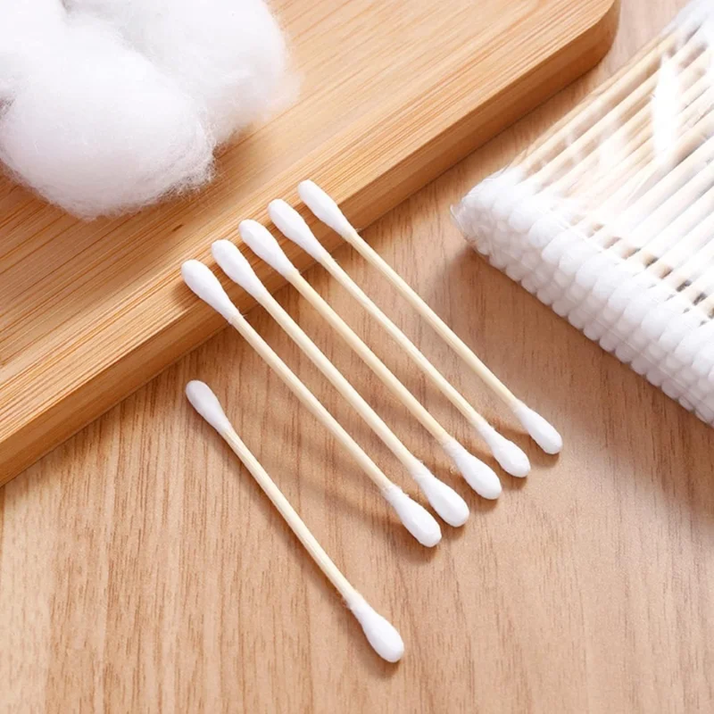 100pcs Disposable Double-ended Cotton Swabs for Ear Cleaning and Makeup Removal 5