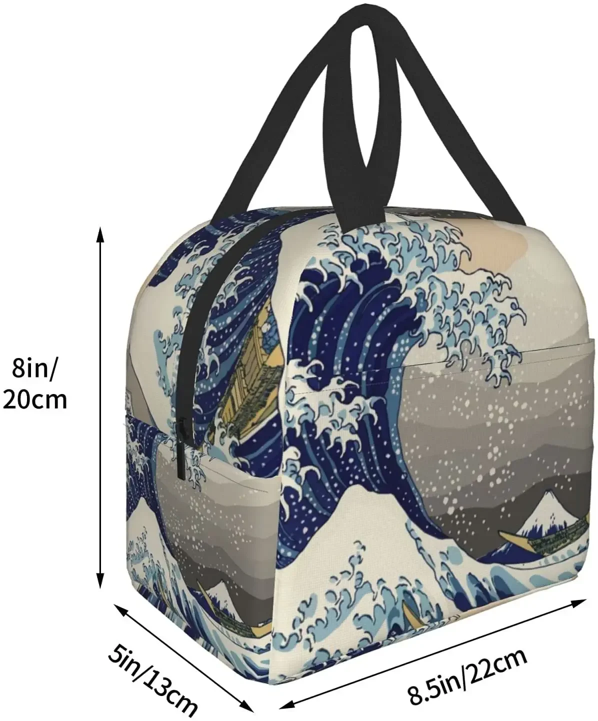 Lunch Bag for Women The Great Wave Off Kanagawa Art Insulated Lunch Box Cooler Tote for Work Office School Picnic Bento Bag