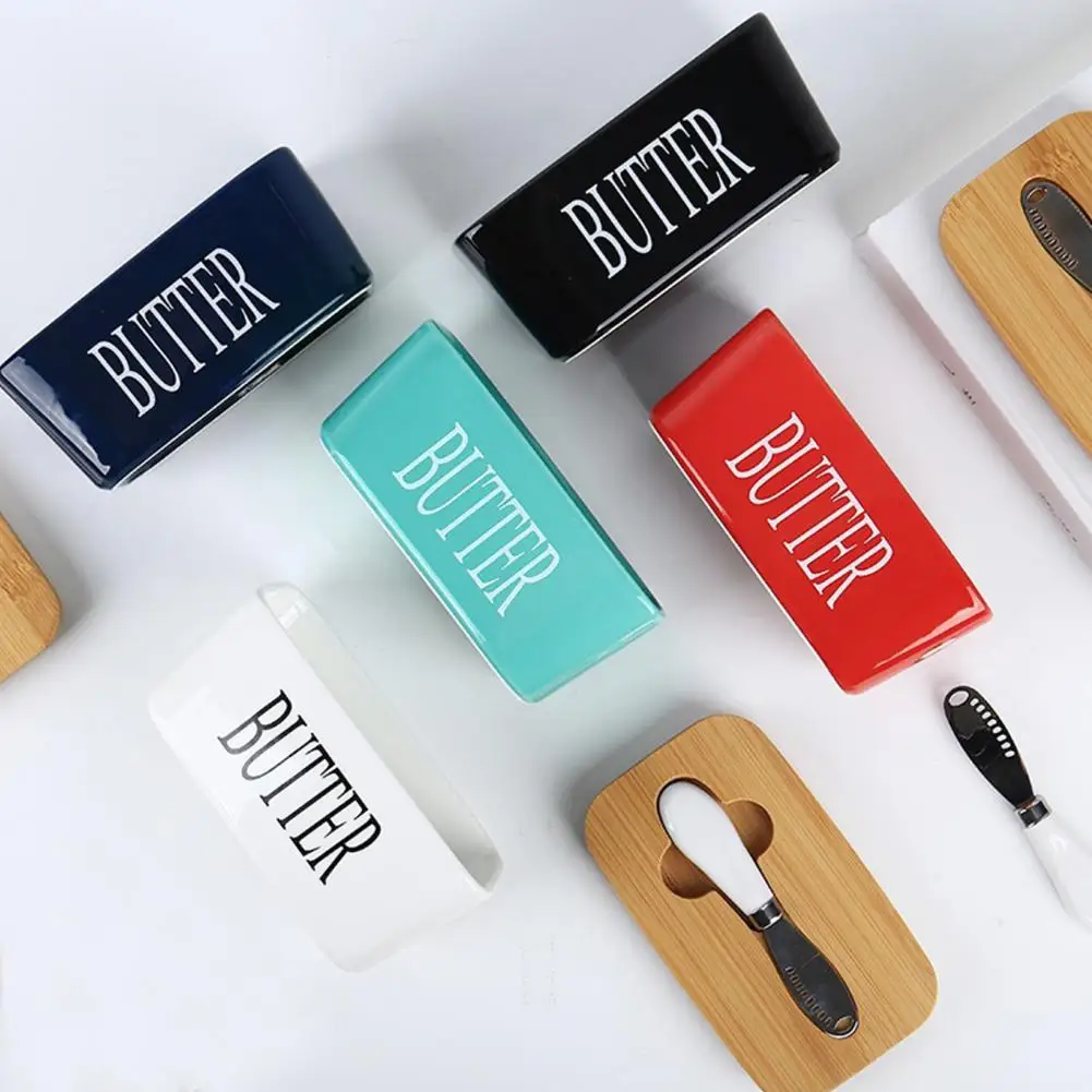 Utility Knife Butter Dish Butter Container with Lid Ceramic Dish with Lid Stainless Steel for Countertop for Kitchen