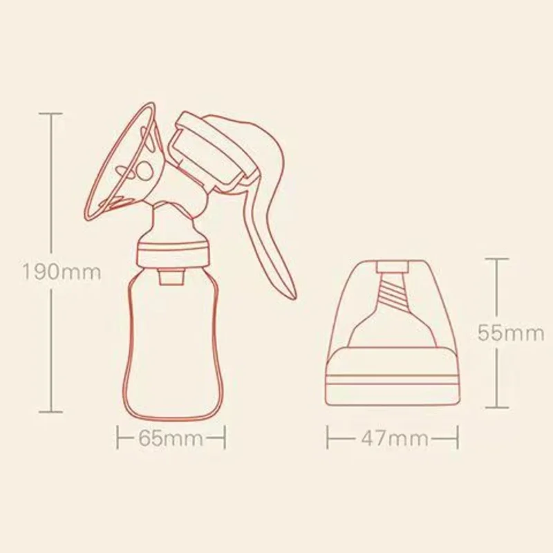 Silicone Manual Breast Pump Adjustable Suction Maternity Products Safe Material White Maternity Products