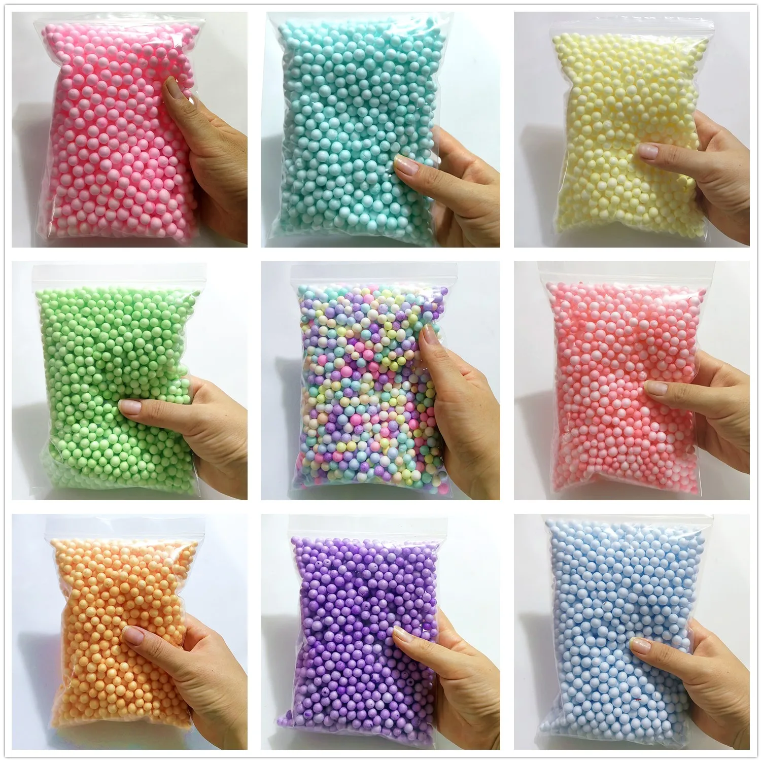 

13g 6-8mm Mini Colorful Round Foam Balls Crystal Bottle Decoration Pillow/Sofa Filler Styrofoam Balls Colored Foam Balls