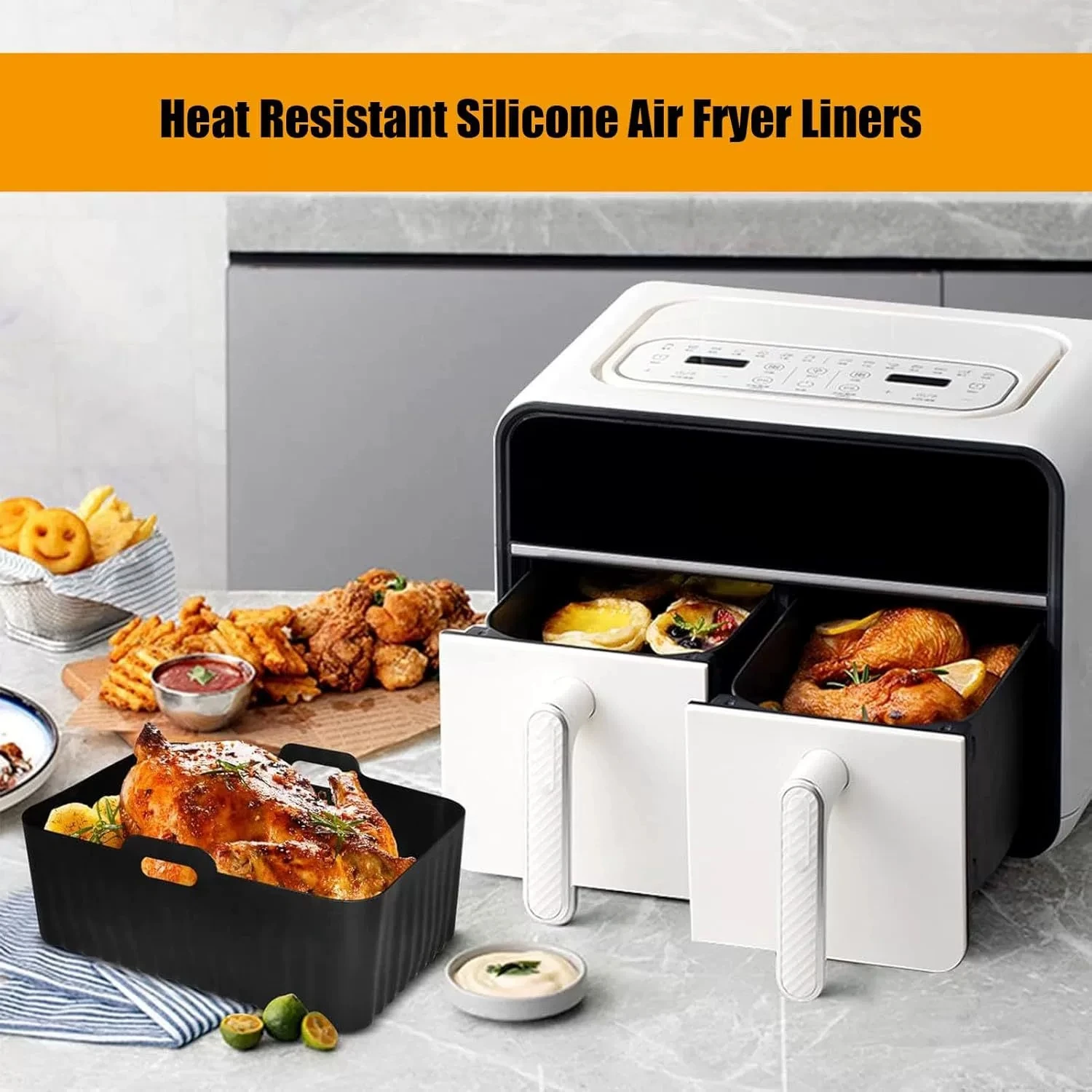 Accessoire Air Fryer - Ninja - Moule Silicone - 3PCS - Résistant à la chaleur 220°C - Antiadhésif - Maison