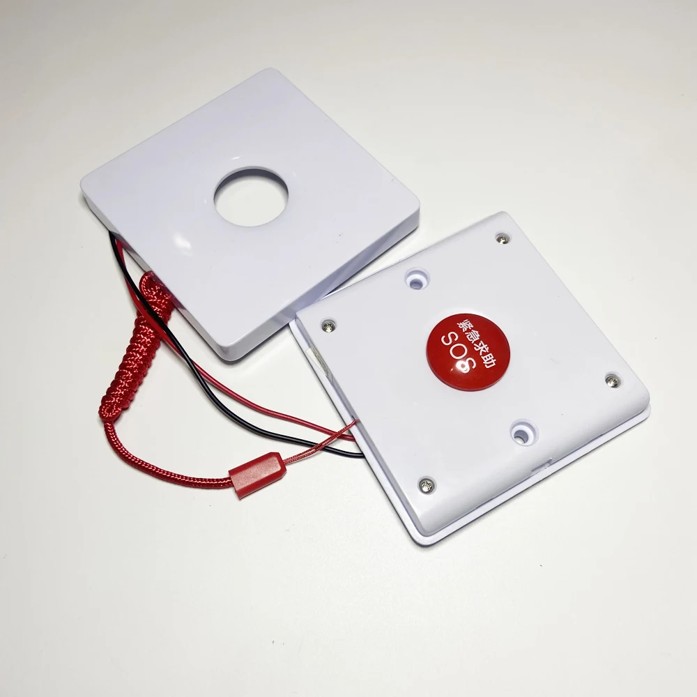 10Pcs Wall Mounted Wired Emergency Call Button With Digging Rope 86mm Box Waterproof Switch For Hospital Bed Washroom SOS