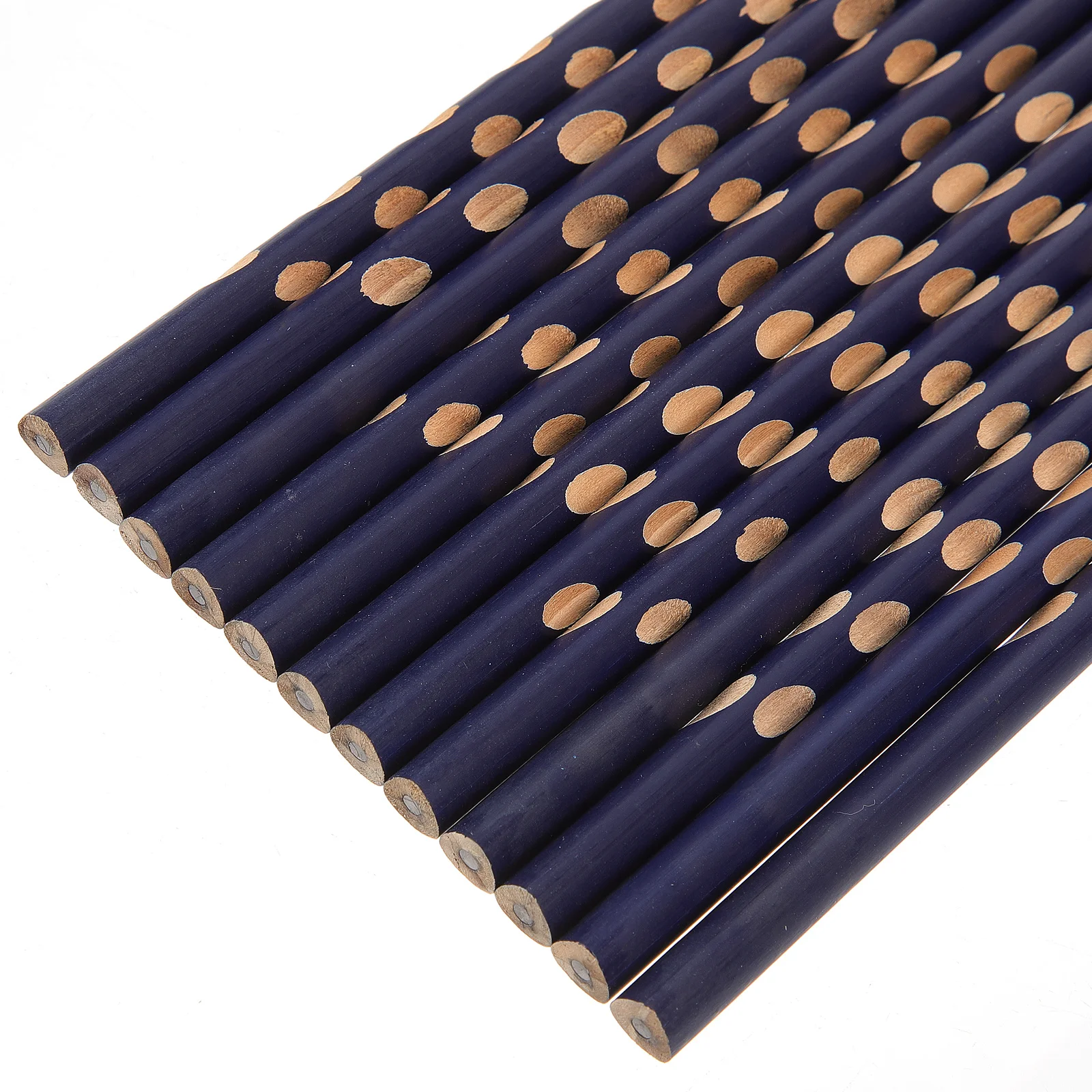 

12pcs Triangle Holes Pencil Correction Writing Posture Pencil School Office Stationery (Blue)