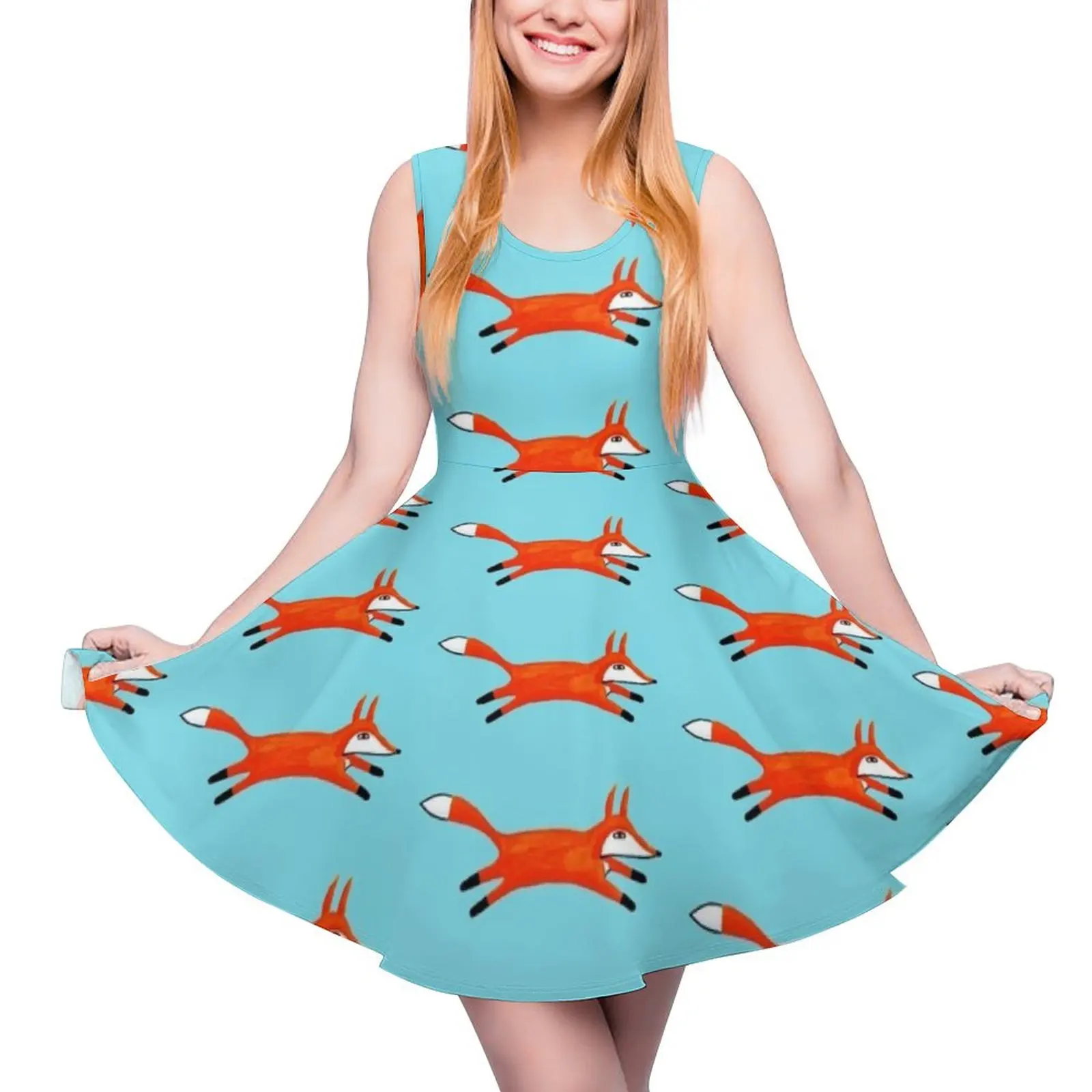 Fox in the Garden Sleeveless Dress chic and elegant woman dress dress women summer