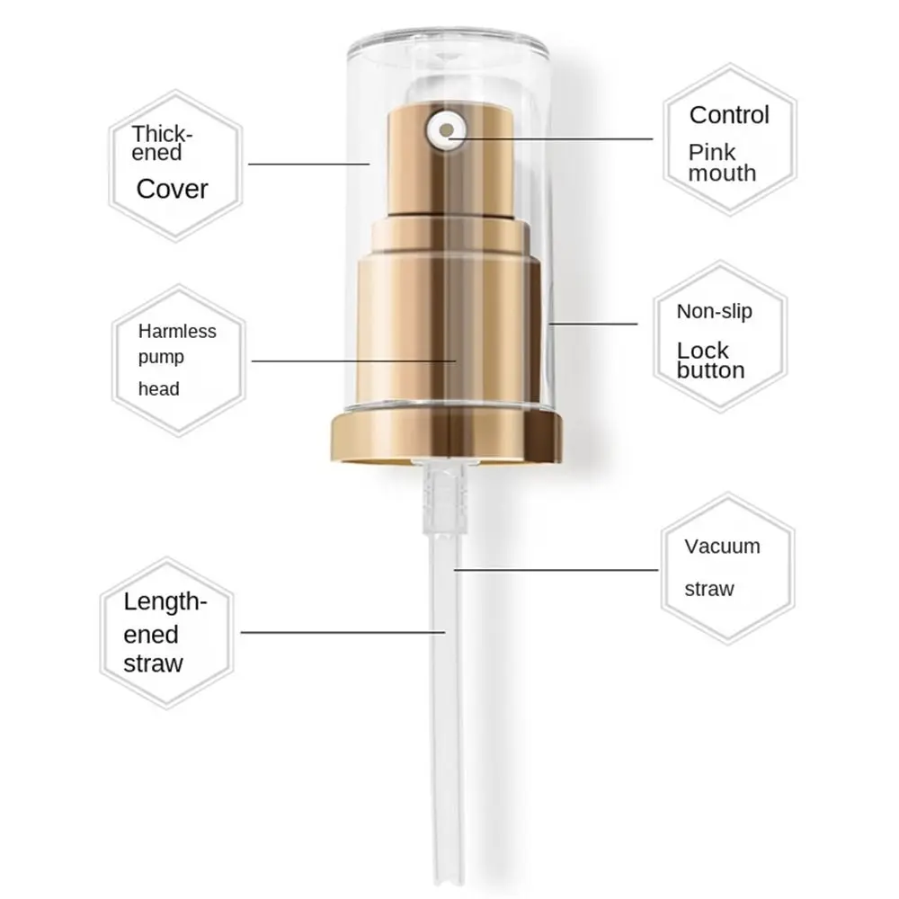 20mm Caliber Transparent Cap Essence Oil Lotion Pump Liquid Foundation Pump Makeup Pump Cosmetics Tools Press Pump Head