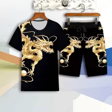 

Suit Men's Short-sleeved T-shirt Suit Summer Tide Brand 2022 New Loose Trend Clothes A Set Of Handsome Summer Clothing Tide Pant