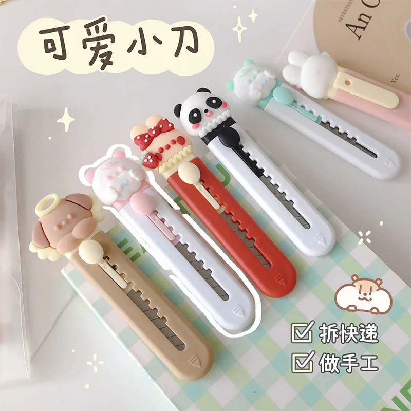 WOIWO 3pcs Mini Cloud Portable Box Cutter Cute Paper Cutter Cutting Paper Blade Office School Supplies Stationery Gift