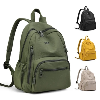 Zaino alla Moda per Donne, Borsa Zaino Leggera in Nylon, Zaino da Donna con Tasche Multiple, per Pendolarismo Quotidiano e Weekend