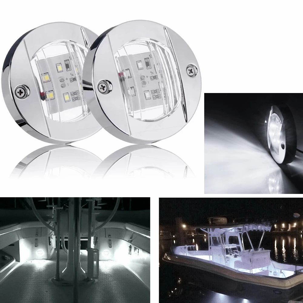 Krtopo 4x Luce di poppa per barca 12V Luce di navigazione Luce di segnalazione rotonda per barche Ponte Kayak Yacht Pontone marino (bianco