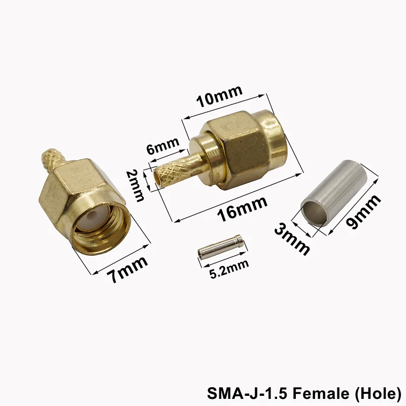 50x SMA SPINA maschio dritto a crimpare per RG58 RG142 RG223 RG400