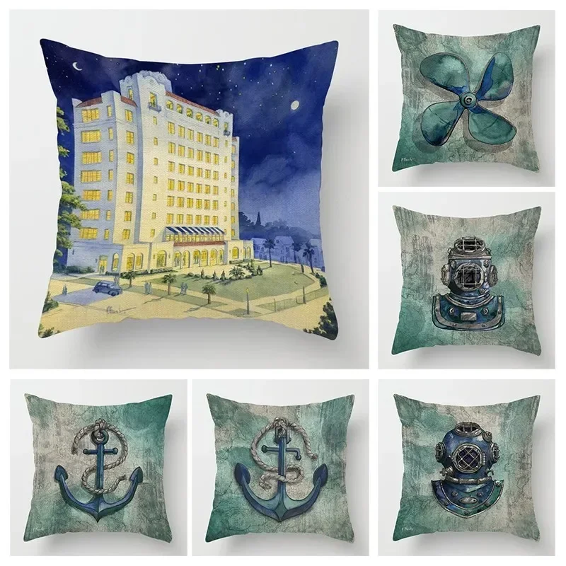 

Autumn Home Decoration Throwing Pillow Case Sofa Cushion Cover 45x45cm 45 * 45 50x50 40x40 Ocean Elements Living Room Aesthetics