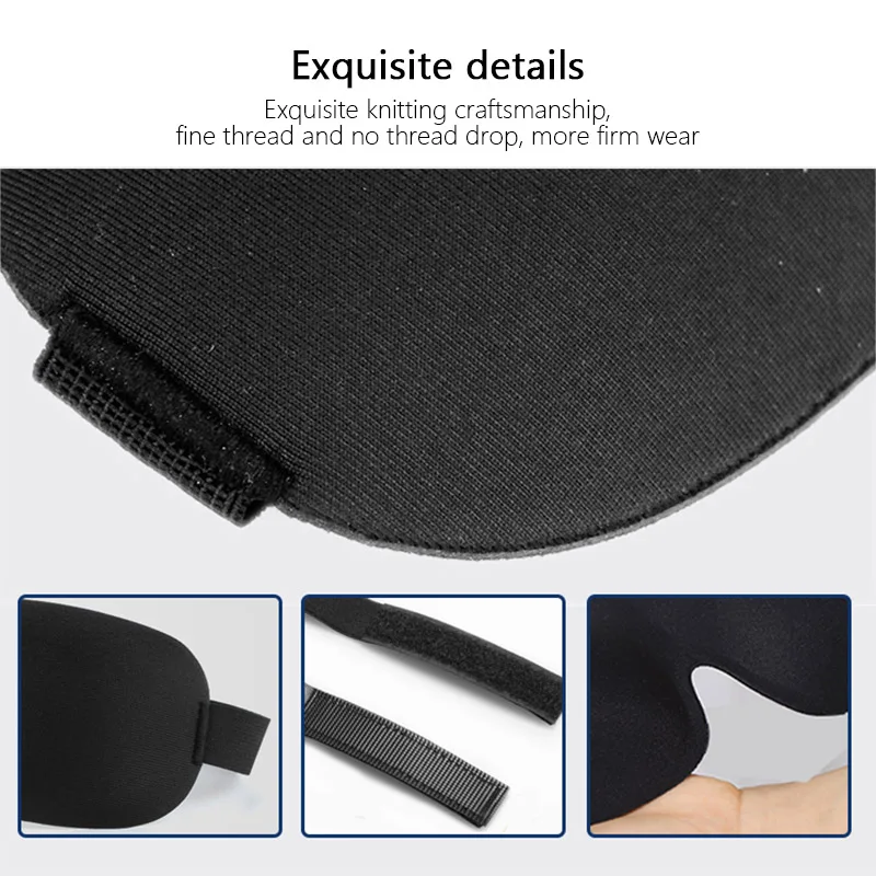 Premium Adjustable 3D Contoured Sleep Mask – Breathable & Light-Blocking, No Pressure on Eyes, Black