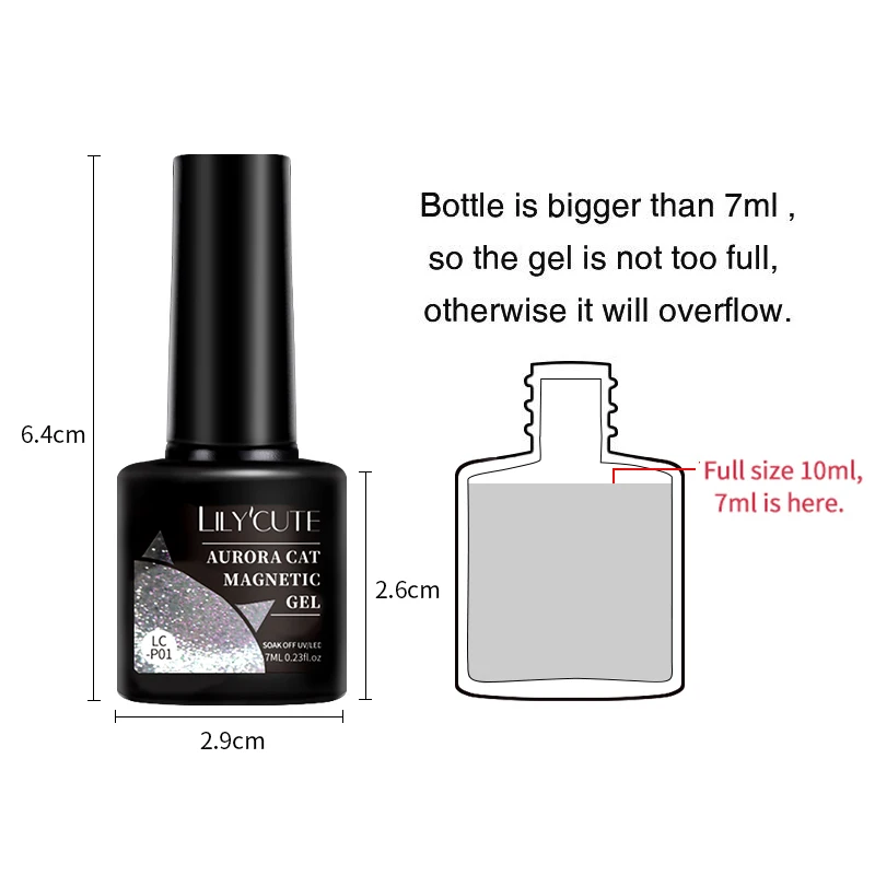 LILYCUTE 7ml Aurora Cat Magnetic Gel Nail Polish Ultra Shine Glitter Magnet Gel Soak Off Semi Permanent UV Gel Nail Art Manicure