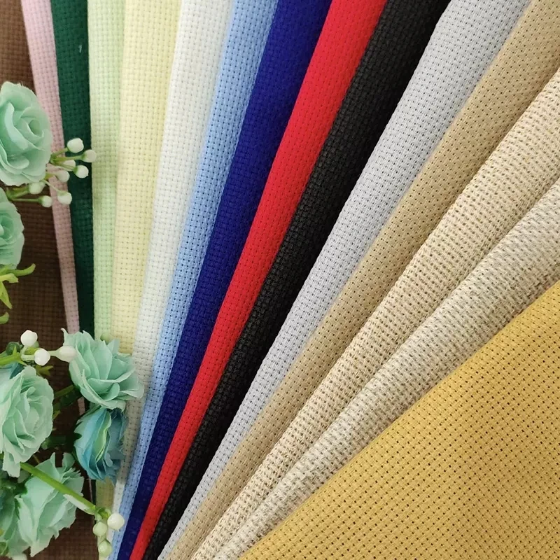 Aida 14ct white cloth pink black flaxen green cross stitch fabric canvas 50x50cm 100x100cm 145x100cm DIY handmade