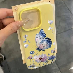 Watercolor Blue & Purple Butterfly Floral Phone Case - TPU Cover - Galaxy S23 Ultra (NMH - P8888)