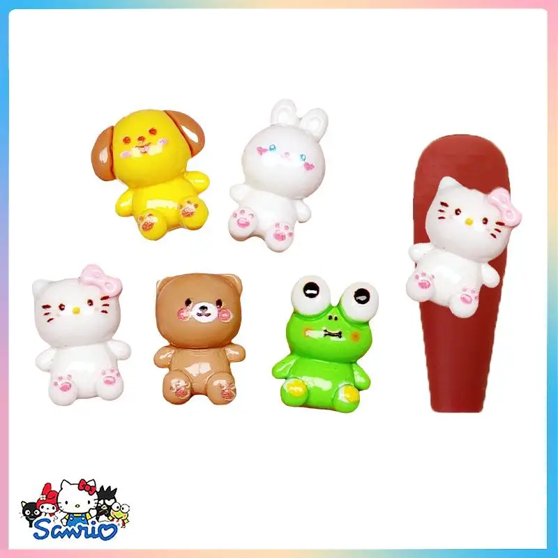 

Новинка 10 шт. аксессуары для ногтей Sanrios Hello Kitty нашивка для ногтей ювелирные изделия ручной работы художественные украшения Мультяшные аниме Маникюр кавайные игрушки