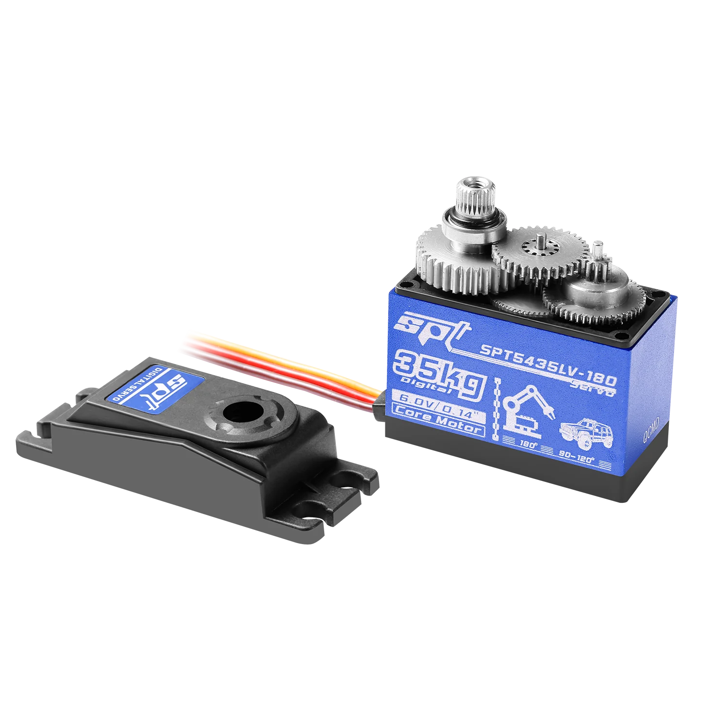 SPT 25 kg 35 kg großes Drehmoment 180 ° Metallgetriebe Digital Servo Wasserdichter Motor 25T Arm für RC Crawler Auto SCX10 TRX4 Drift Roboter Teil – Detail 18
