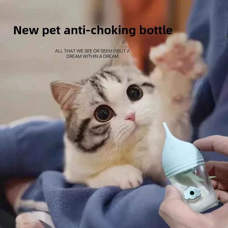 Biberon per gatti, anti-soffocamento, per gattini e animali neonati, dispositivo per l'alimentazione di gatti e cuccioli, tettarella per l'alimentazione - immagine 3