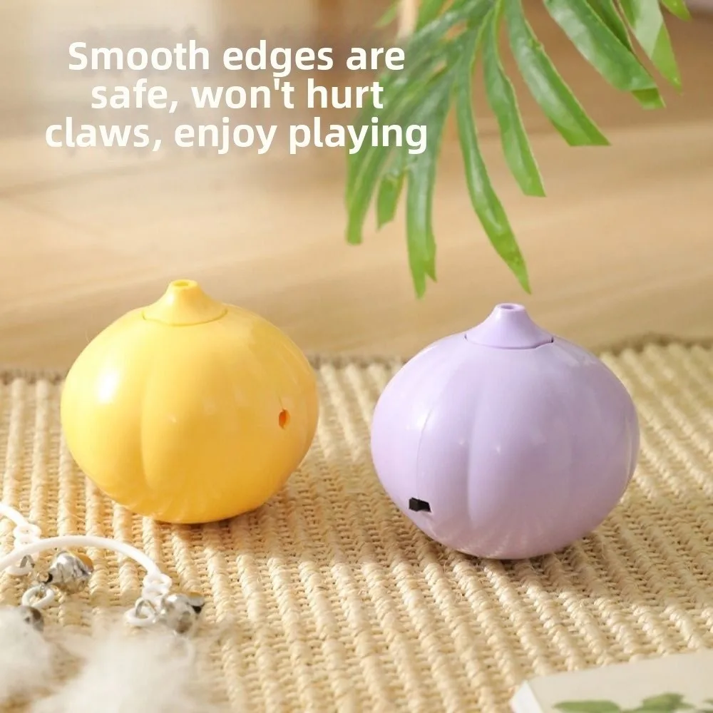 Creative Cat Tumbler Toy 360-degree Rotation Bite-resistant Automatic Teasing Cat Toys with Feather Bell Detachable